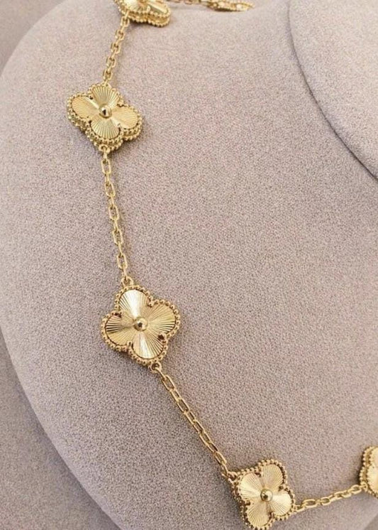 10 Motifs Necklace Guilloche 18k gold plated 925 silver (with vc stamp)