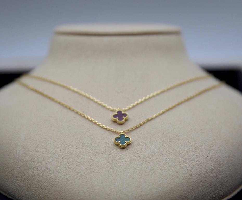 9.5mm sweet Mini Clover necklaces, Natural stones #Eid #womensday