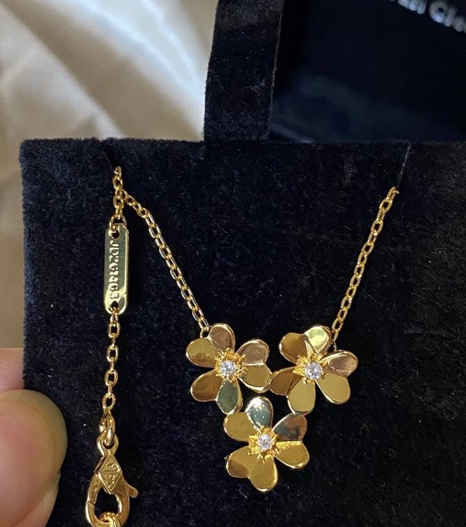 Frivole flower necklace 18k Gold Plated 925 Sterling (w8 vc stamp) #Gift