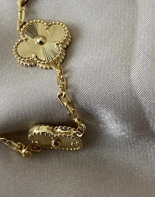 Gold fill 15mm clover bracelet 925 silver (w8 stamp) #clover Gift