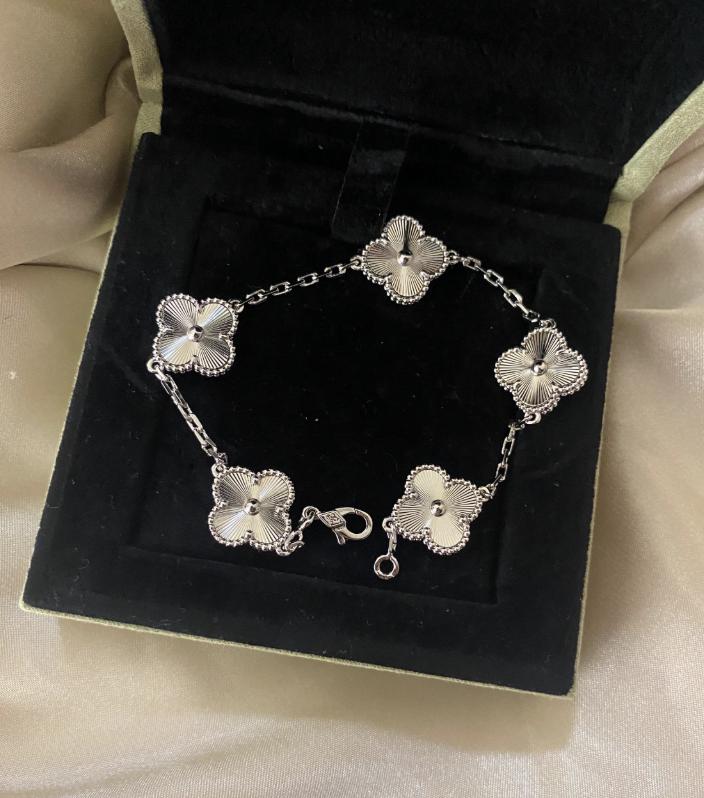 Silver fill Clover Bracelet 925 silver plated white gold #clover