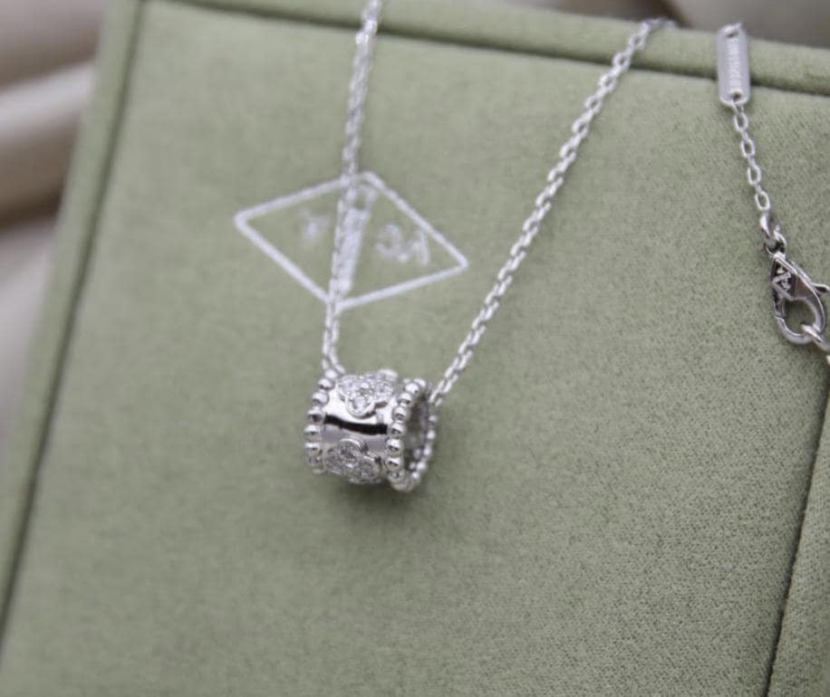Perlee clover diamond necklace 18k Gold Plated on 925 Sterling