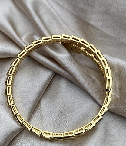 18k Gold Plated silver Serpenti Snake Bracelet - Adjustable 19cm