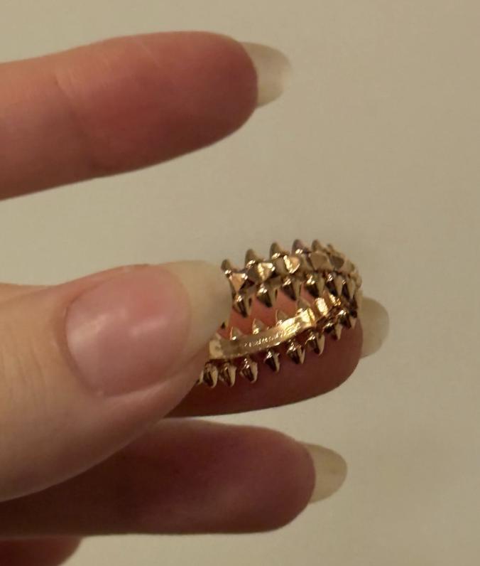 Spike ring - 925 silver plated 18k rose gold #clover Gift