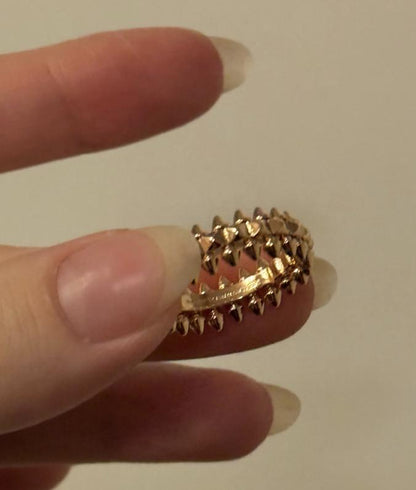 Spike ring - 925 silver plated 18k rose gold #clover Gift