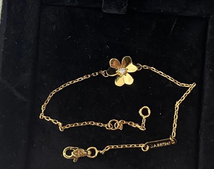 Flower clover bracelet 925 silver 18k gold plated Gift