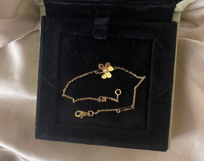 Flower clover bracelet 925 silver 18k gold plated Gift