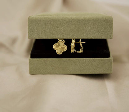 Gold fill Clover earrings four leaf 18k Gold Plated 925 Sterling (w8 stamp) #clover Gift
