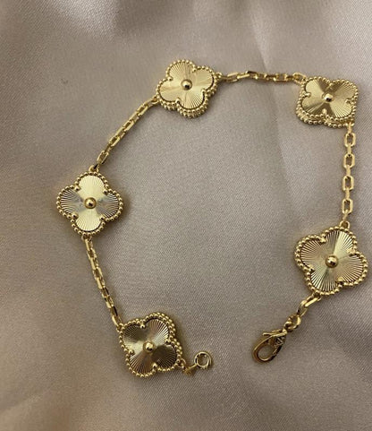 Gold fill 15mm clover bracelet 925 silver (w8 stamp) #clover Gift