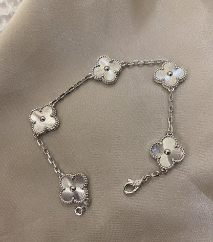 Silver fill Clover Bracelet 925 silver plated white gold #clover