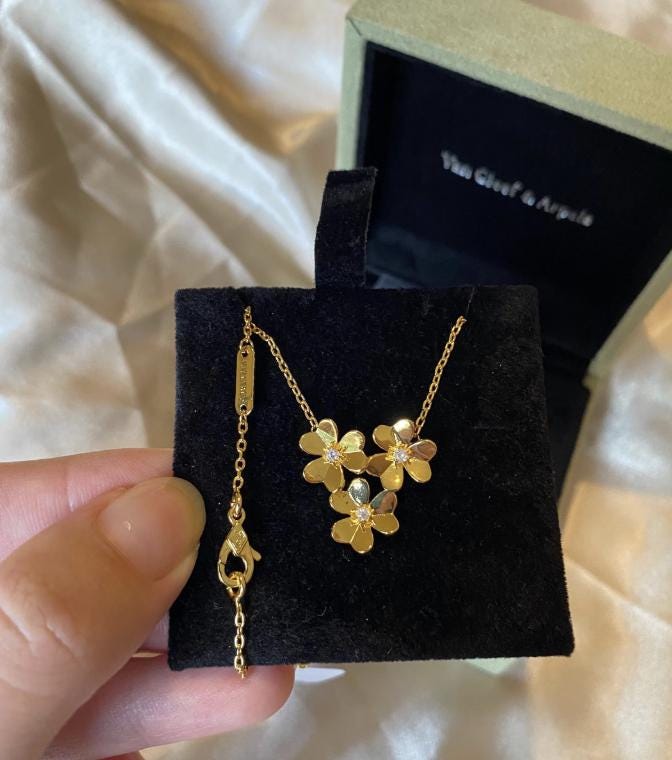 Frivole flower necklace 18k Gold Plated 925 Sterling (w8 vc stamp) #Gift