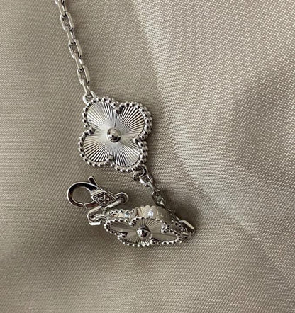 Silver fill Clover Bracelet 925 silver plated white gold #clover