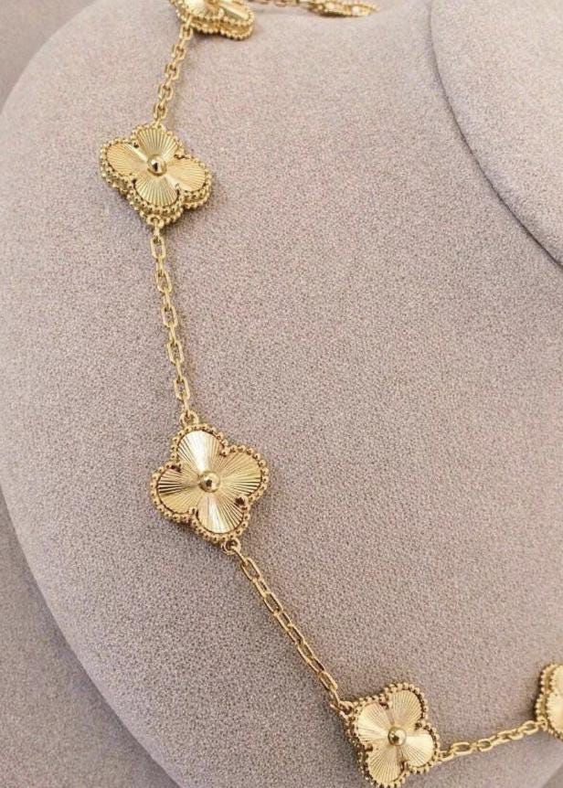 10 Motifs Necklace Guilloche 18k gold plated 925 silver (with vc stamp)
