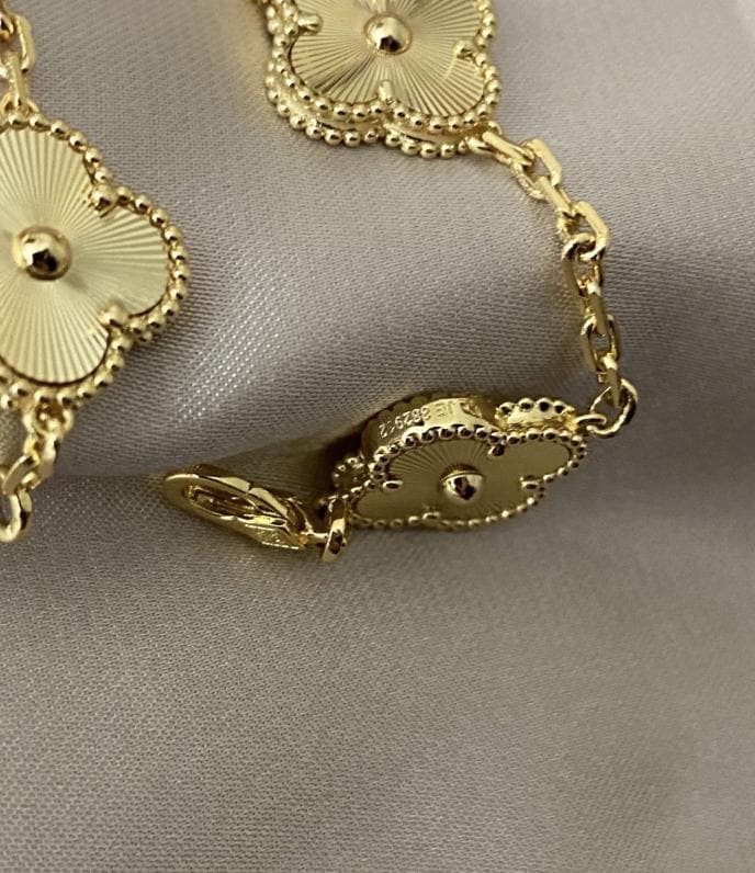 Gold fill 15mm clover bracelet 925 silver (w8 stamp) #clover Gift