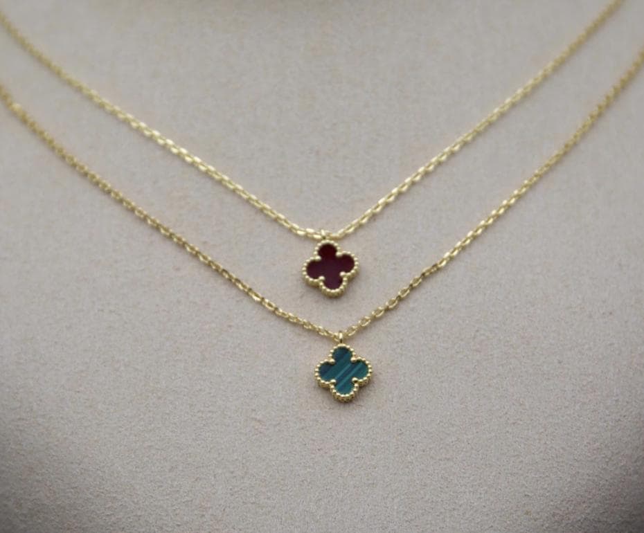 9.5mm sweet Mini Clover necklaces, Natural stones #Eid #womensday