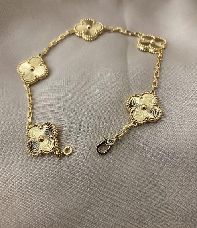 Gold fill 15mm clover bracelet 925 silver (w8 stamp) #clover Gift