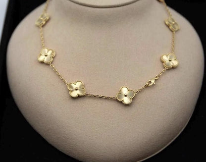10 motif Gold fill Clover necklace chain 18k gold plated 925 silver (with vc stamp)