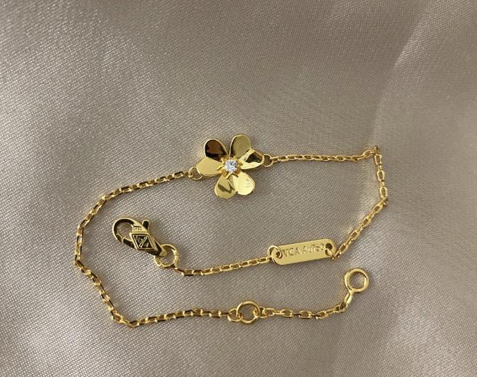 Flower clover bracelet 925 silver 18k gold plated Gift
