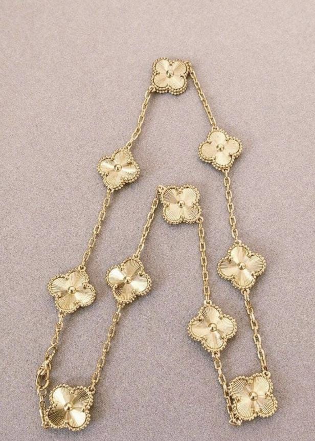 10 Motifs Necklace Guilloche 18k gold plated 925 silver (with vc stamp)