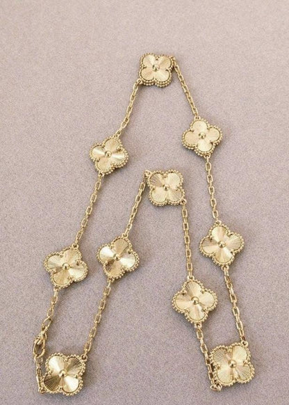10 Motifs Necklace Guilloche 18k gold plated 925 silver (with vc stamp)
