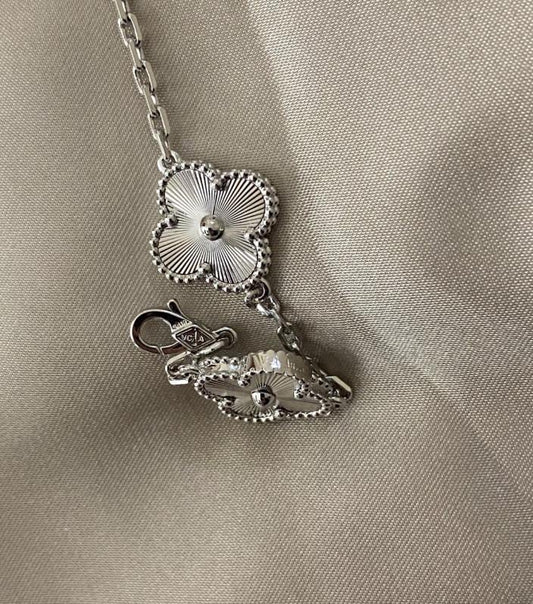 Silver fill Clover Bracelet 925 silver plated white gold #clover