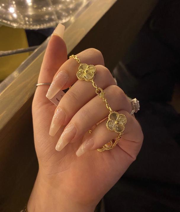 18k Gold Clover Bracelet: 18k Gold Plate sterling silver, 15mm motif size #clover Gift