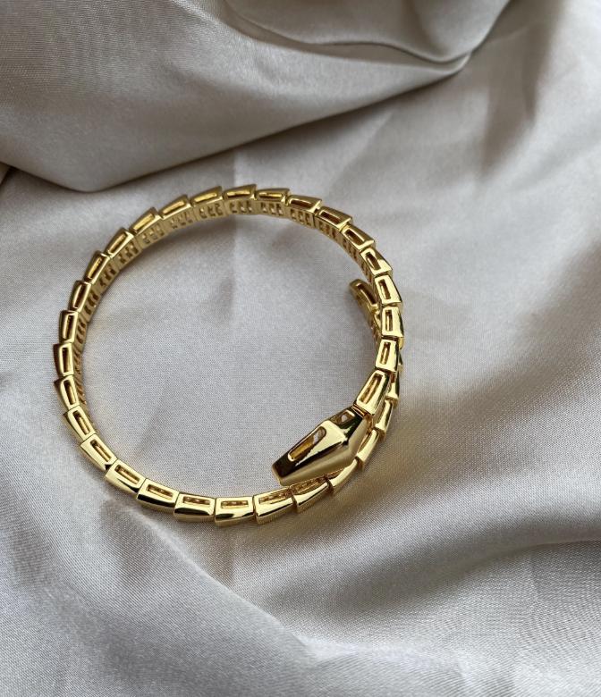 18k Gold Plated silver Serpenti Snake Bracelet - Adjustable 19cm