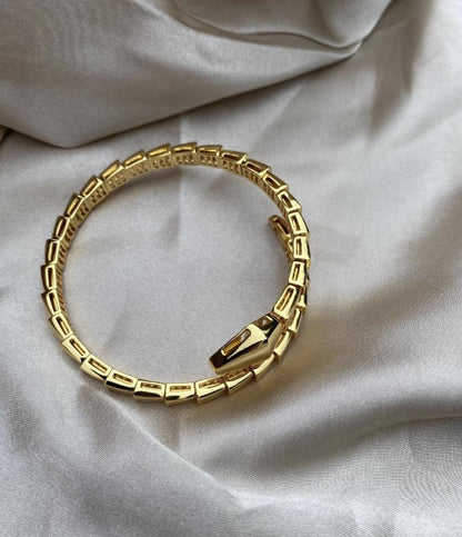 18k Gold Plated silver Serpenti Snake Bracelet - Adjustable 19cm