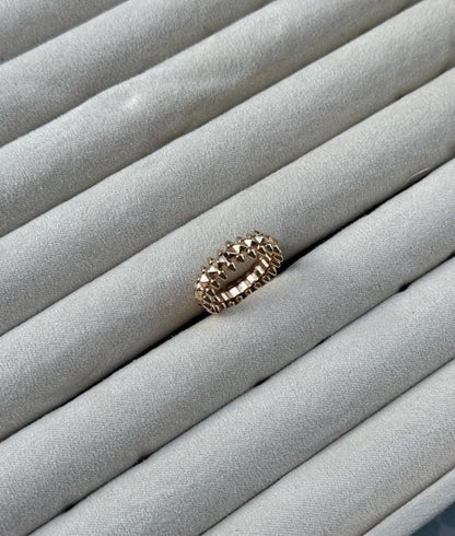 Spike ring - 925 silver plated 18k rose gold #clover Gift
