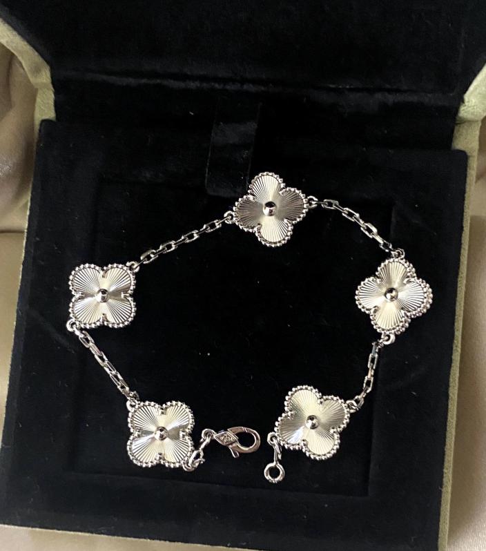 Silver fill Clover Bracelet 925 silver plated white gold #clover