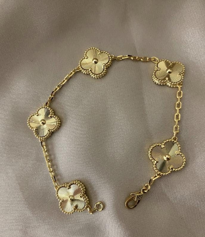 Gold fill 15mm clover bracelet 925 silver (w8 stamp) #clover Gift