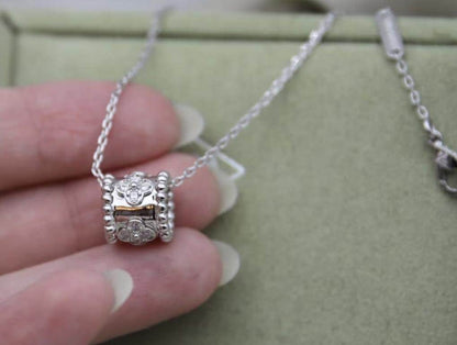 Perlee clover diamond necklace 18k Gold Plated on 925 Sterling