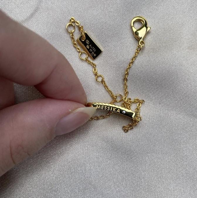M bracelet baby move pave Bracelet #gift 18k gold plated on 925 silver