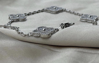 Silver Diamond Clover bracele plated 18k gold plated silver #clover