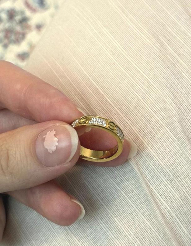 Round Diamond ring - 925 silver plated 18k gold plated  #Gift