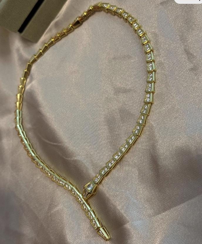 18k Gold Plated paved diamond Serpenti Snake Neckalce - #MothersDay #Gift
