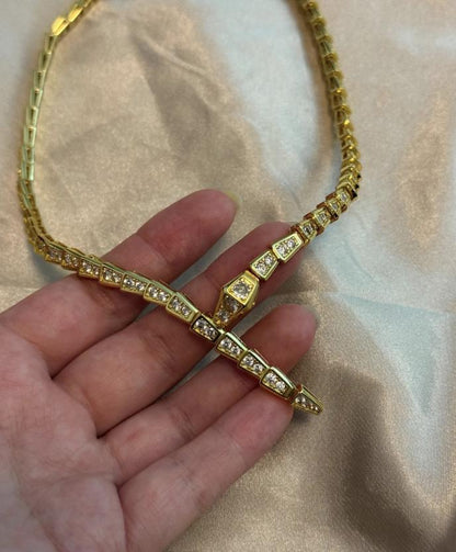 18k Gold Plated paved diamond Serpenti Snake Neckalce - #MothersDay #Gift