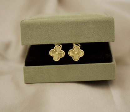 Gold fill Clover earrings four leaf 18k Gold Plated 925 Sterling (w8 stamp) #clover Gift