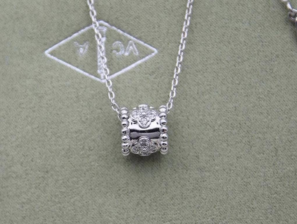 Perlee clover diamond necklace 18k Gold Plated on 925 Sterling