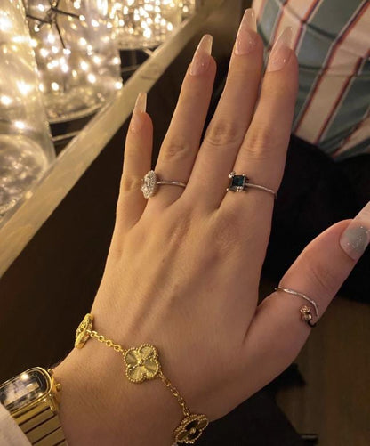 18k Gold Clover Bracelet: 18k Gold Plate sterling silver, 15mm motif size #clover Gift