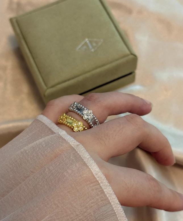 925 silver plated 18k gold - Perlee thin ring #Gift