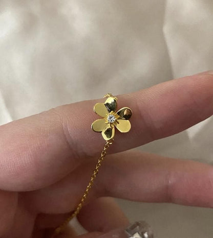 Flower clover bracelet 925 silver 18k gold plated Gift