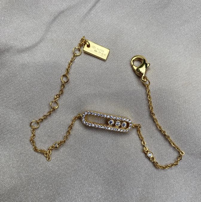 M bracelet baby move pave Bracelet #gift 18k gold plated on 925 silver