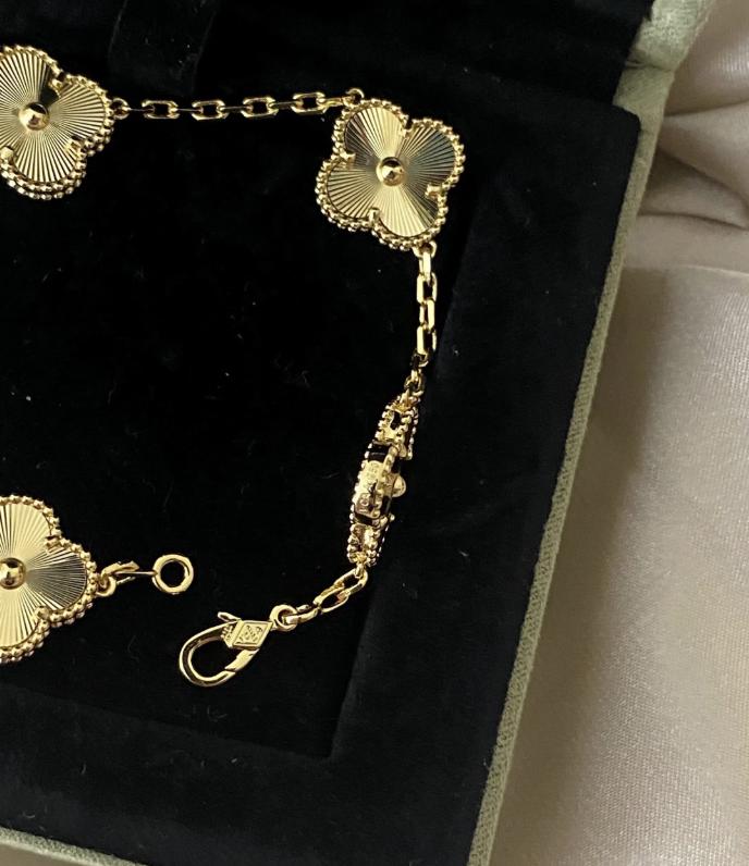Gold fill 15mm clover bracelet 925 silver (w8 stamp) #clover Gift