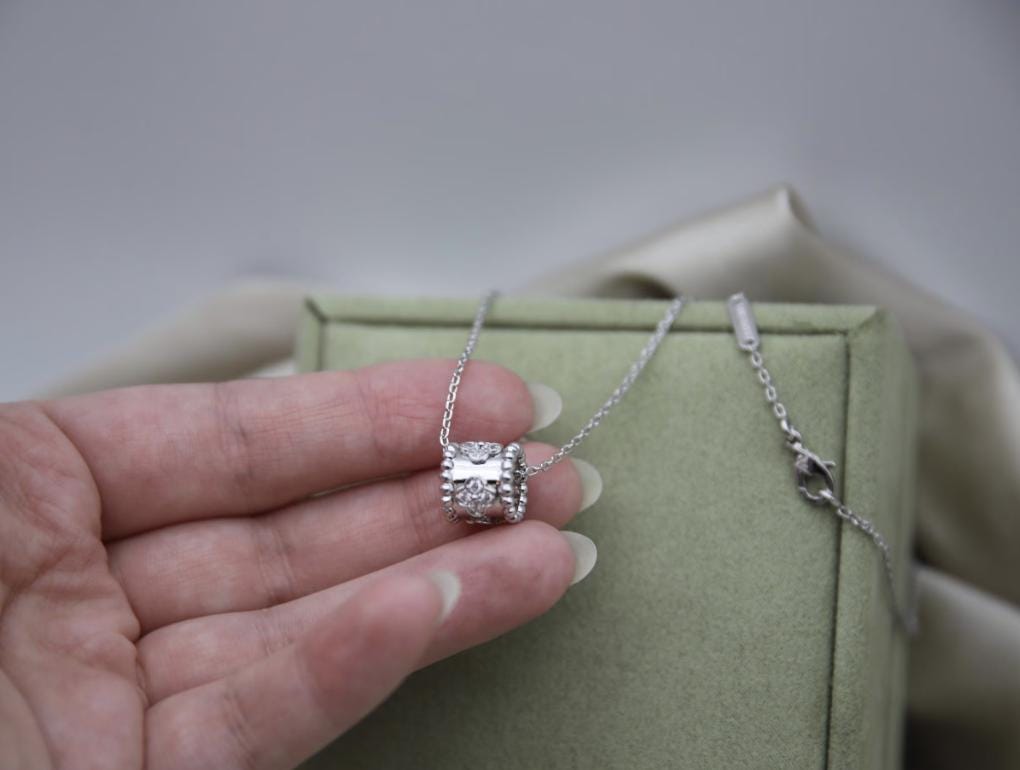 Perlee clover diamond necklace 18k Gold Plated on 925 Sterling