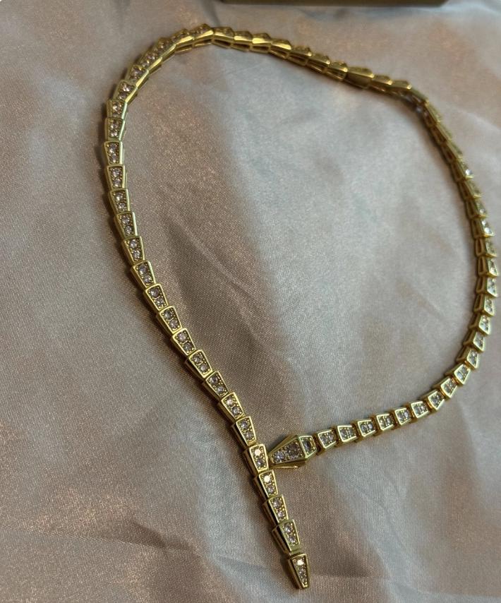 18k Gold Plated paved diamond Serpenti Snake Neckalce - #MothersDay #Gift