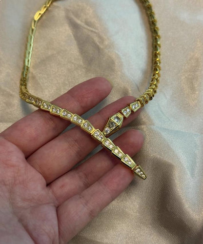 18k Gold Plated paved diamond Serpenti Snake Neckalce - #MothersDay #Gift