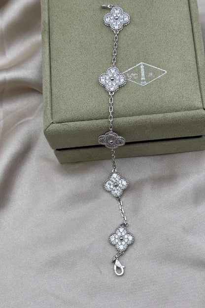 Silver Diamond Clover bracele plated 18k gold plated silver #clover