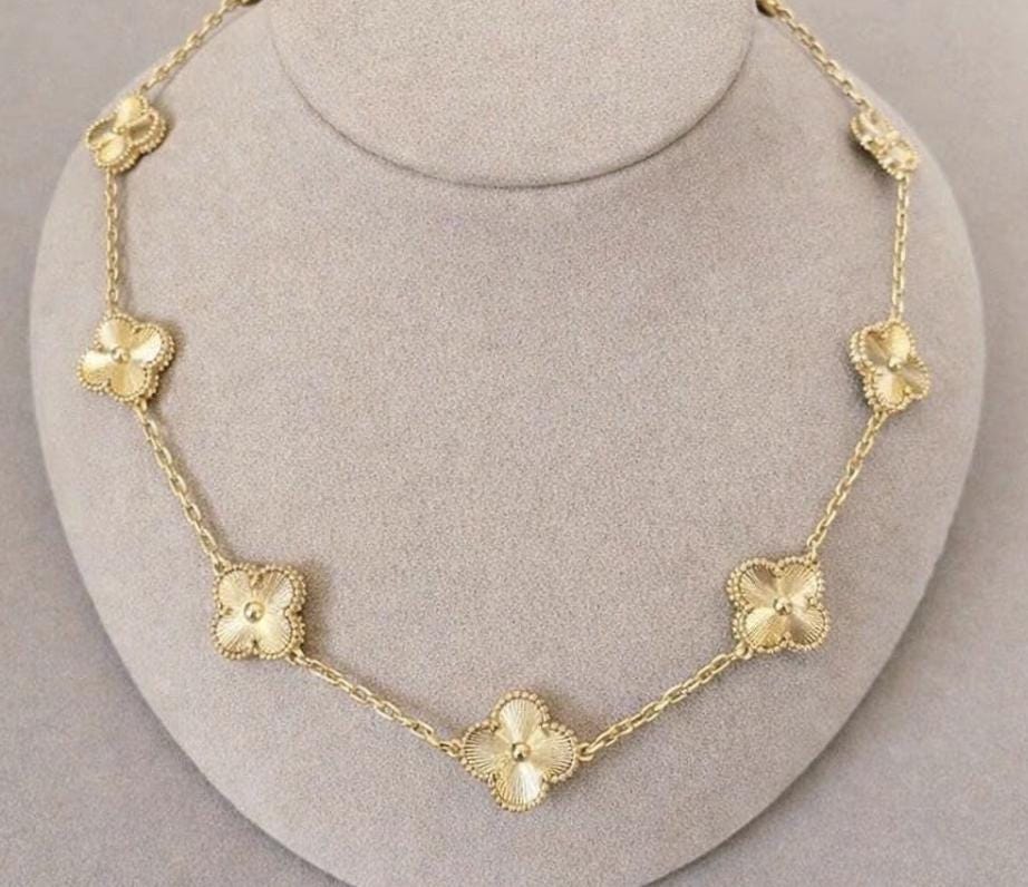 10 Motifs Necklace Guilloche 18k gold plated 925 silver (with vc stamp)