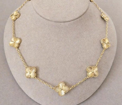 10 Motifs Necklace Guilloche 18k gold plated 925 silver (with vc stamp)